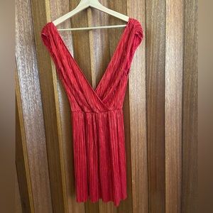 Oh My Love Red Shimmery Dress